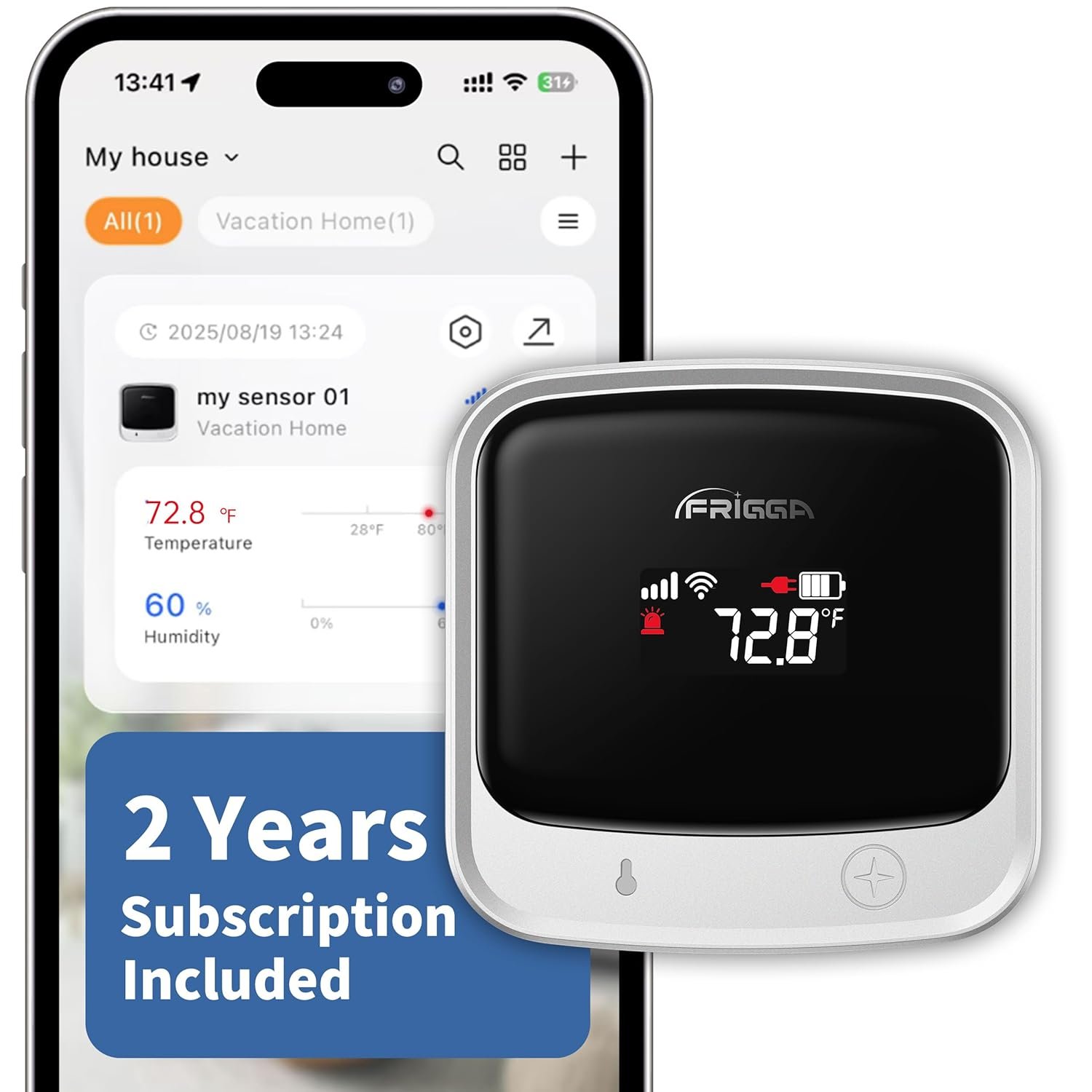 Frigga Monitor Inteligente de Temperatura y Humedad para Mascotas