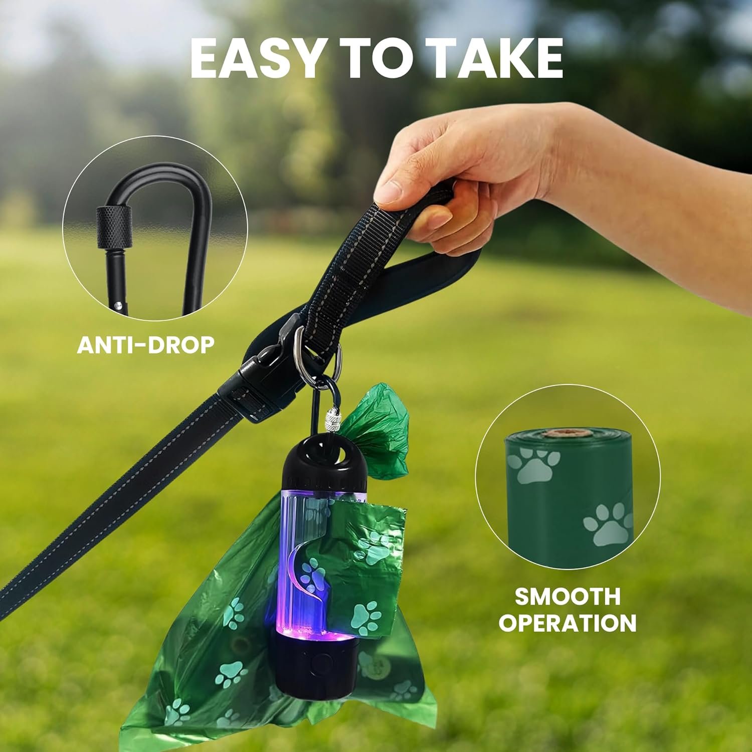 Poop Mate Dispensador Inteligente de Bolsas con Linterna
